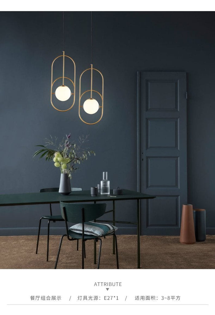 Everly 2 Glass Globe Pendant Light