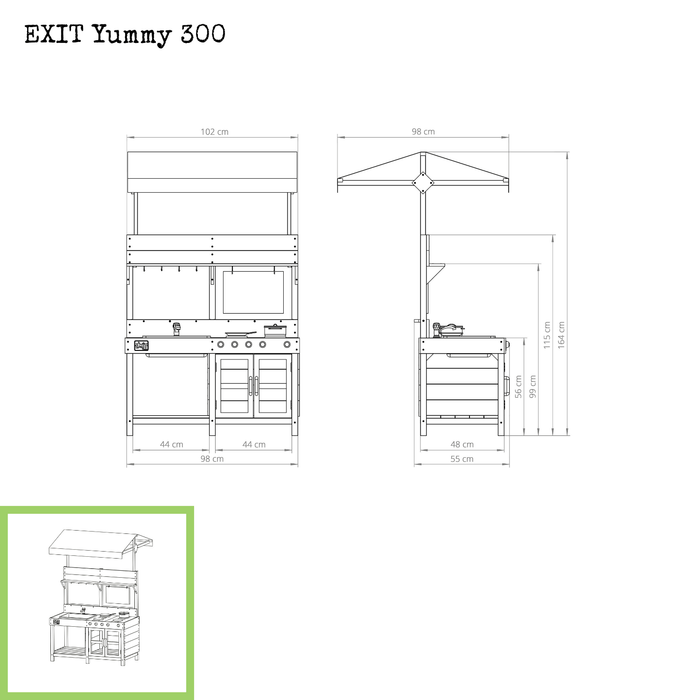 EXIT Yummy 300 houten buitenkeuken - naturel - Doika BV - Houten buitenkeukens - EXIT Toys - 8719874706292 - 51.10.30.00
