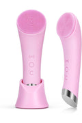 Facial Cleansing Brush, Rechargeable Silicone Face Scrubber with Heat Massage End, Vibrating