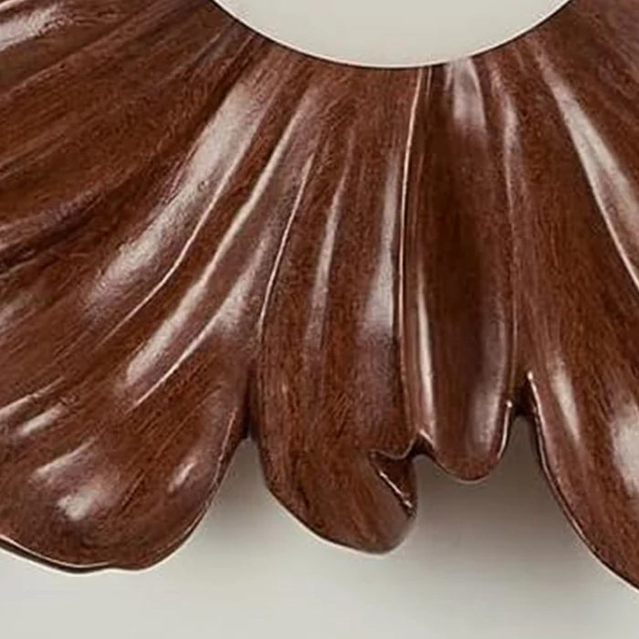 FloraGlow Walnut Petal Resin Wall Light