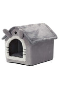 Fluffy Cat House Dog Bed, Cat Cave Nest Soft Warm Puppy Tent with Removable Washable Cushion
