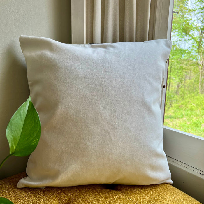 Folk Blooms Embroidered Throw Pillow Cover