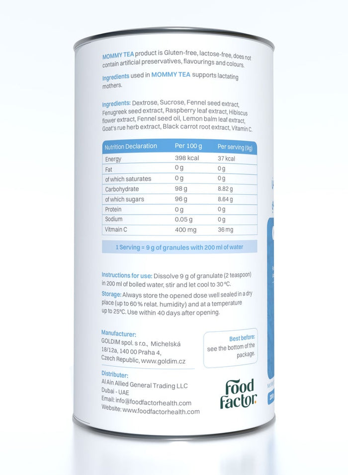 Food Factor Babio Mommy Tea – Herbal Lactation Support for Breastfeeding Mothers | Instant Granules | 200g (22 Servings)