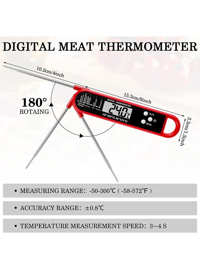 Food Thermometer, Digital Meat Thermometer, Kitchen Gadgets, Waterproof Instant Read Food Thermometer for Cooking and Grilling, Candy, Deep Fry, Grill, Camping & Kitchen Essentials
