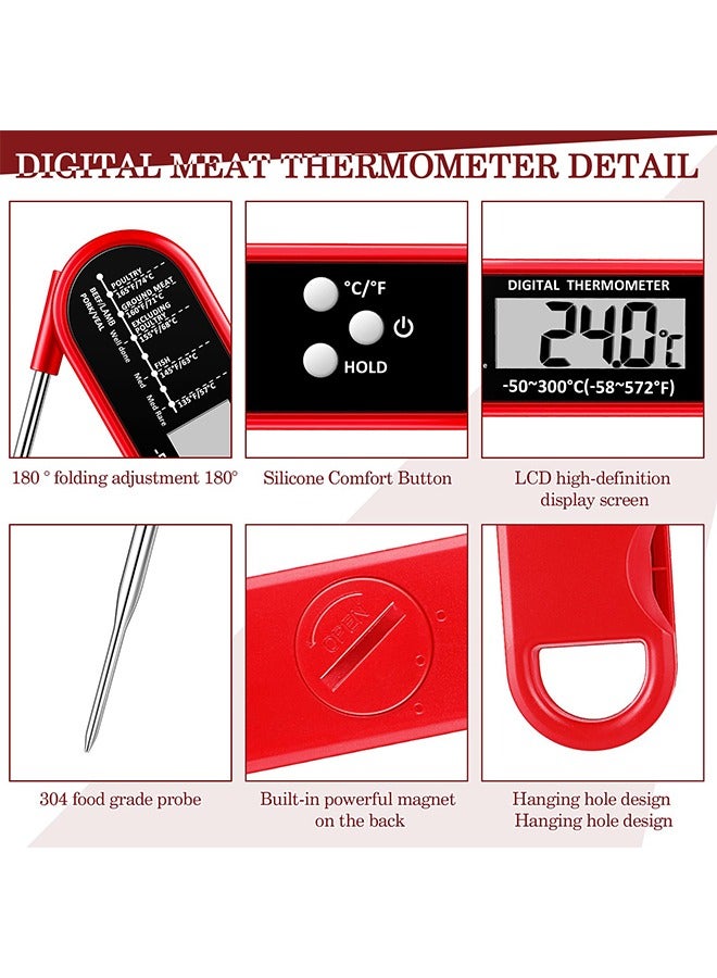 Food Thermometer, Digital Meat Thermometer, Kitchen Gadgets, Waterproof Instant Read Food Thermometer for Cooking and Grilling, Candy, Deep Fry, Grill, Camping & Kitchen Essentials
