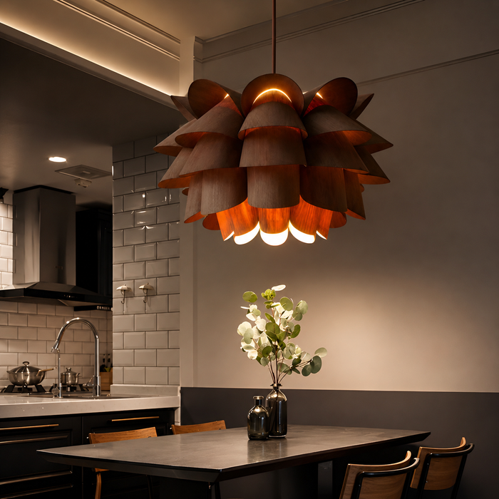 Forest Bloom Modern Ambient Wooden Pendant Light