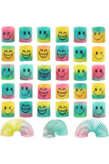 Fun-Here 30 Pack Spring Rainbow Magic Fidget Stress Coil Mini Springs Bulk Toys For Party Favor Carn