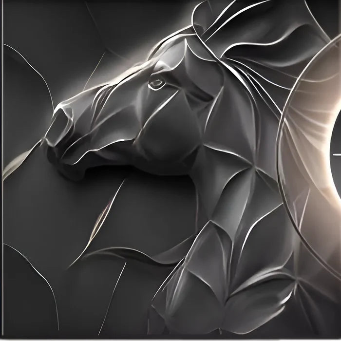 Galloping Spirit Art & Luminous Modern Clock Set