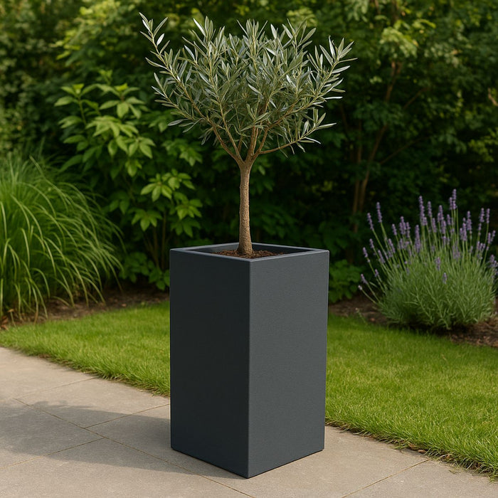 GARDRA Polyester plantenbak 40x40x80 cm - Zwartgrijs (RAL 7021) - Doika - Plantenbak - GARDRA -  - DOIKA-CP-2.2-RAL-7021