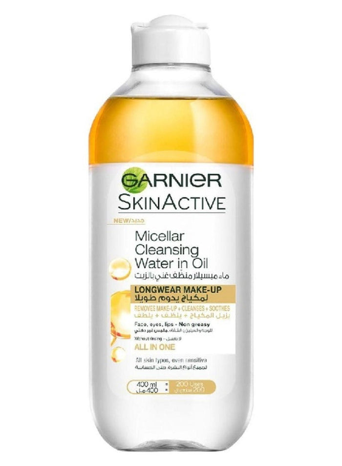 garnier Skin Active Micellar Cleansing Water in Oil, 400ml Clear