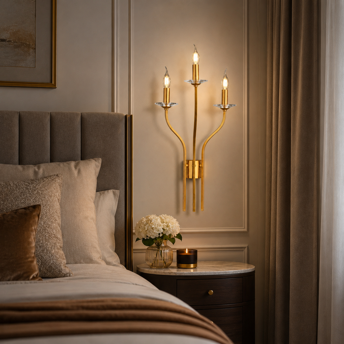 Glimmering Ember Candlestick Wall Sconce