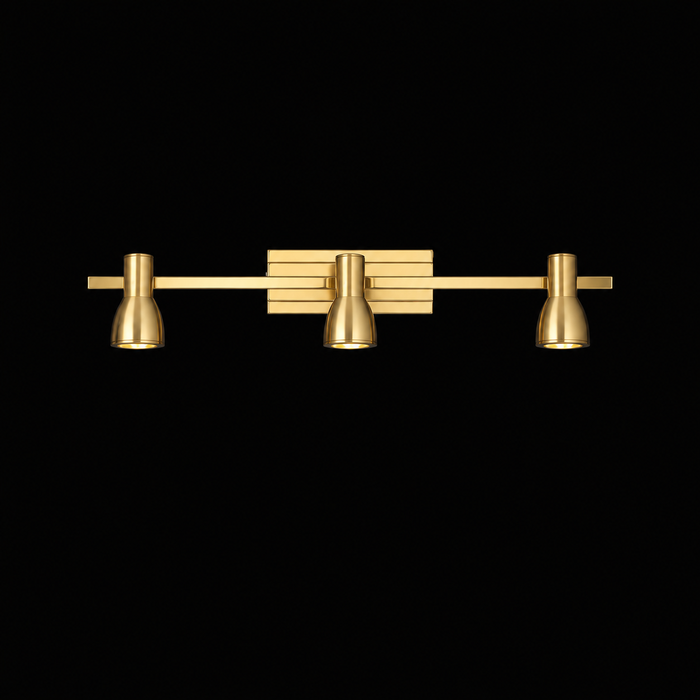 Gold Verve Pivot Triple Spot Wall Light