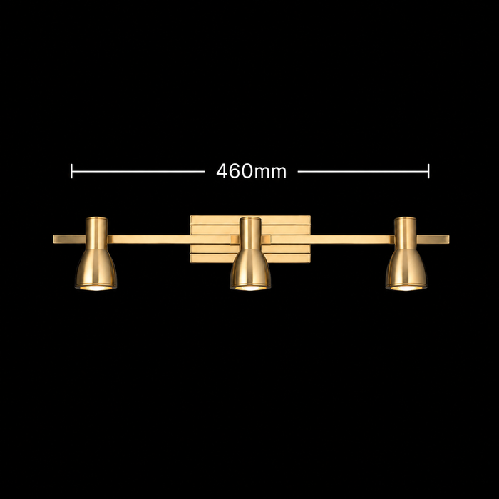 Gold Verve Pivot Triple Spot Wall Light