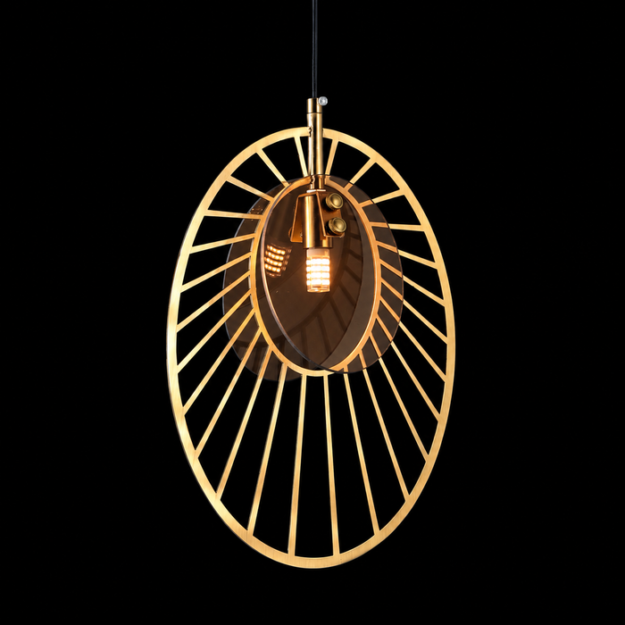 Golden Gaze Oval Cage Pendant Lamp