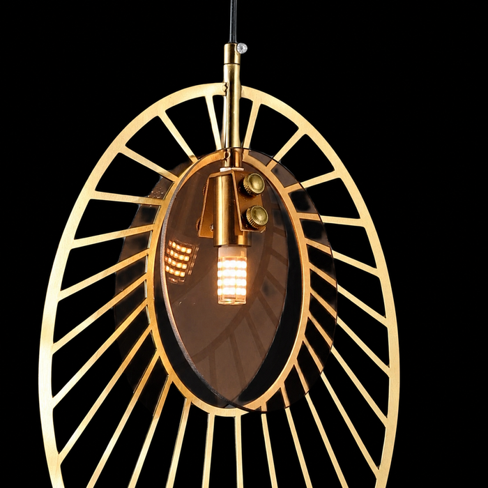 Golden Gaze Oval Cage Pendant Lamp