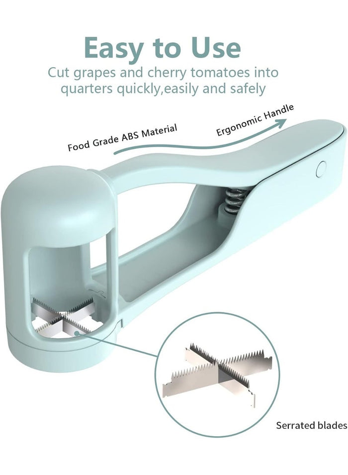 Grape Cutter Grape Slicer for Toddlers Baby, Grape Cherry Tomato Strawberry Cutter Quarter Slicer tool For Vegetable Fruit Salad Cake Decoration, Stainless Steel kitchen Gadget Fruit cutter