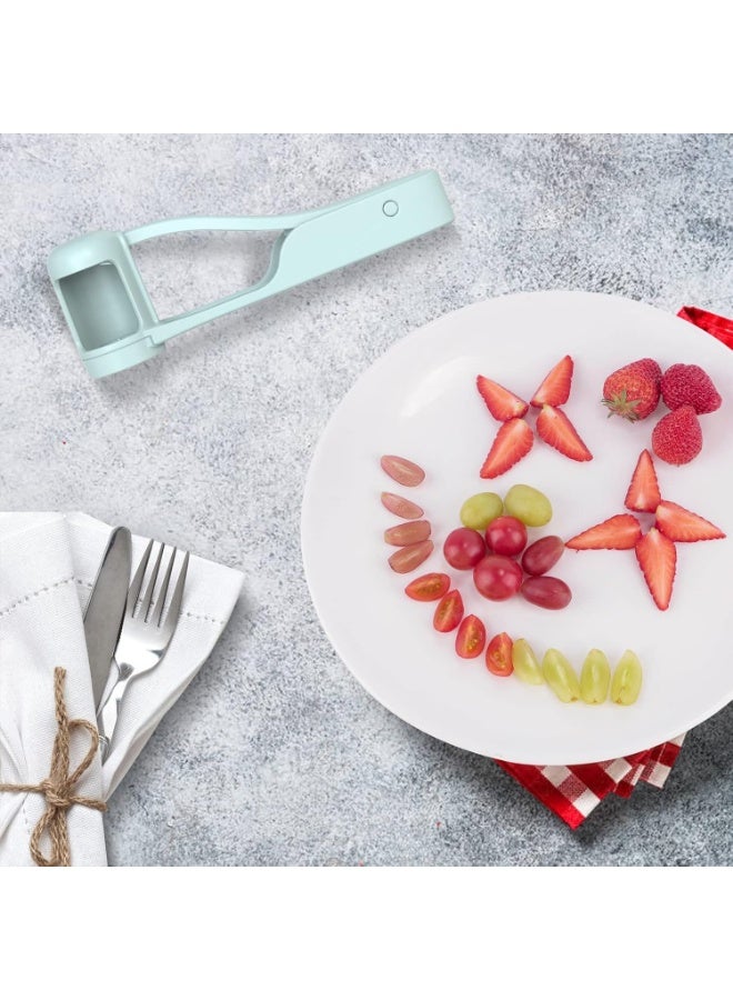 Grape Cutter Grape Slicer for Toddlers Baby, Grape Cherry Tomato Strawberry Cutter Quarter Slicer tool For Vegetable Fruit Salad Cake Decoration, Stainless Steel kitchen Gadget Fruit cutter