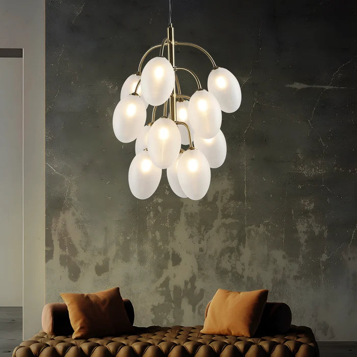 Grapevine Glow - Modern Oval Glass Cluster Chandelier