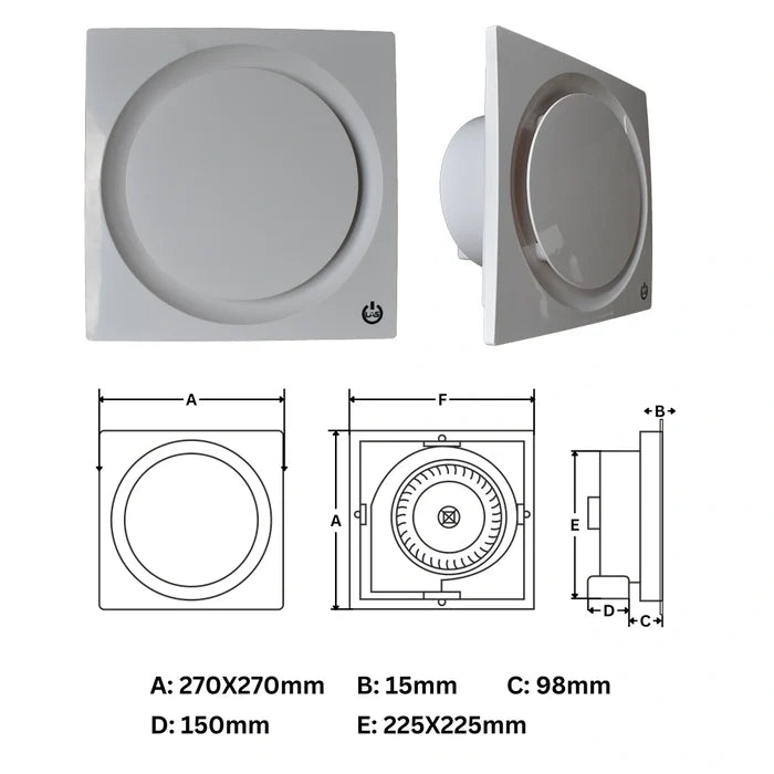 Gravity EX Perl White Ceiling Mounted Exhaust Fan