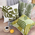 Green Goddess Set of 3 Embroidered Pillow Covers