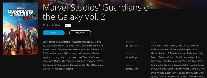 Guardians of the Galaxy Vol. 2 Google TV HD Digital Code (Redeems in Google TV; HD Movies Anywhere & HDX Vudu & HD iTunes Transfer Across Movies Anywhere)