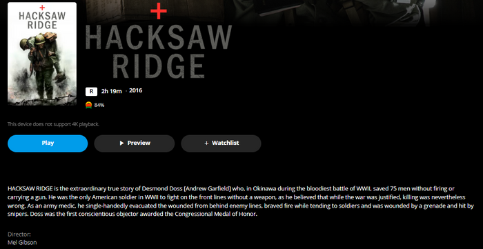 Hacksaw Ridge HD Digital Code (2016) (Redeems in Movies Anywhere; HDX Vudu Fandango at Home & HD iTunes Apple TV Transfer From Movies Anywhere)