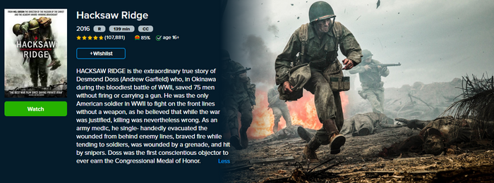 Hacksaw Ridge HD Digital Code (2016) (Redeems in Movies Anywhere; HDX Vudu Fandango at Home & HD iTunes Apple TV Transfer From Movies Anywhere)