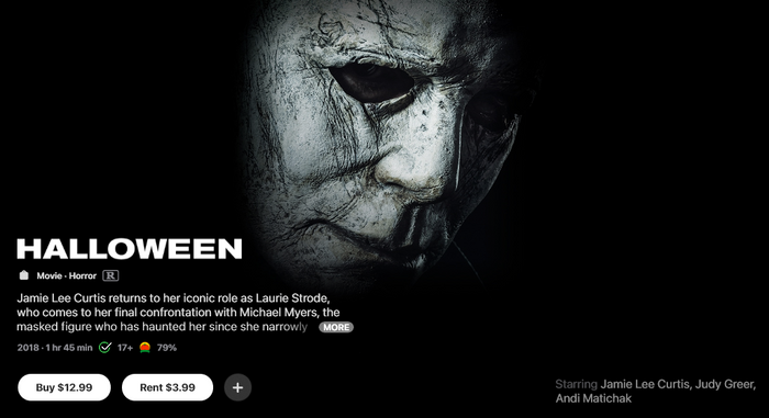 Halloween HD Digital Code (2018) (Redeems in Movies Anywhere; HDX Vudu Fandango & HD iTunes Apple TV Transfer From Movies Anywhere)