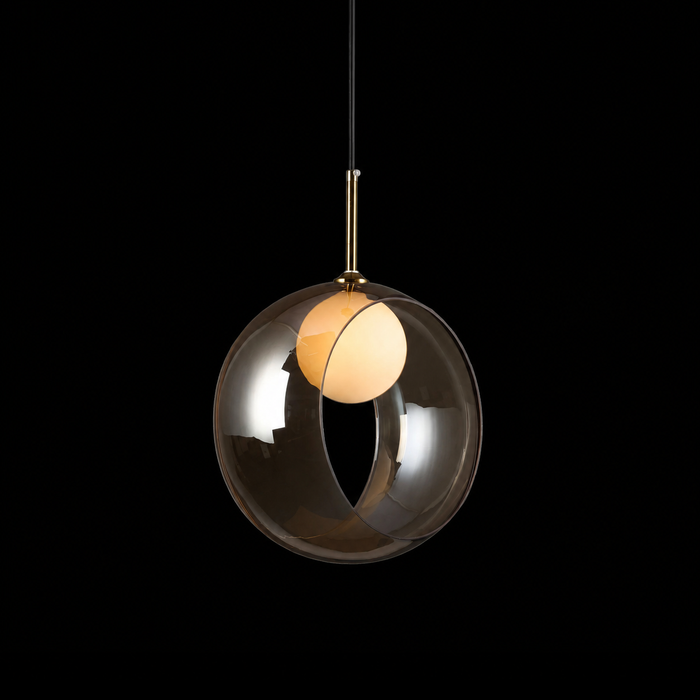 Halo Orb - Contemporary Amber Orb Pendant Light