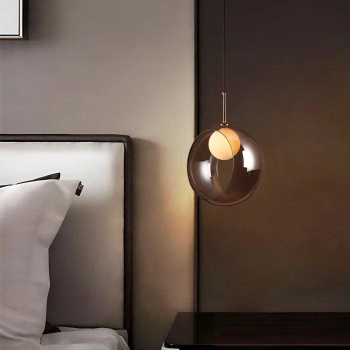 Halo Orb - Contemporary Amber Orb Pendant Light