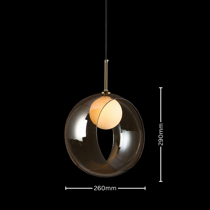 Halo Orb - Contemporary Amber Orb Pendant Light