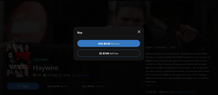 Haywire Vudu Fandango at Home HDX Digital Code (2011)