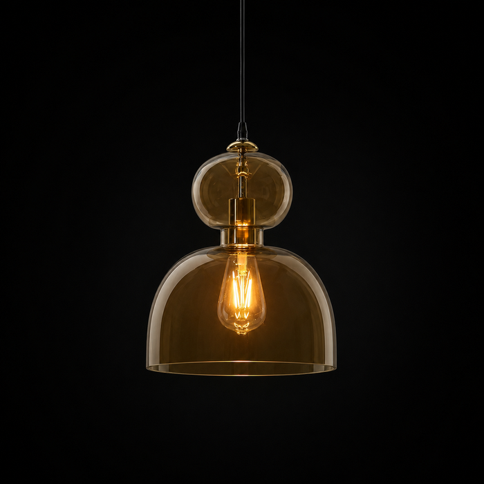 Hearthstone Drop - Modern Glass Bedside Pendant Light