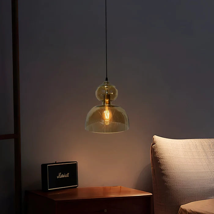 Hearthstone Drop - Modern Glass Bedside Pendant Light