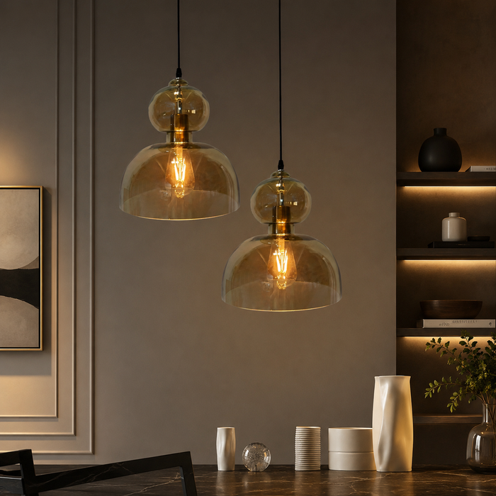 Hearthstone Drop - Modern Glass Bedside Pendant Light
