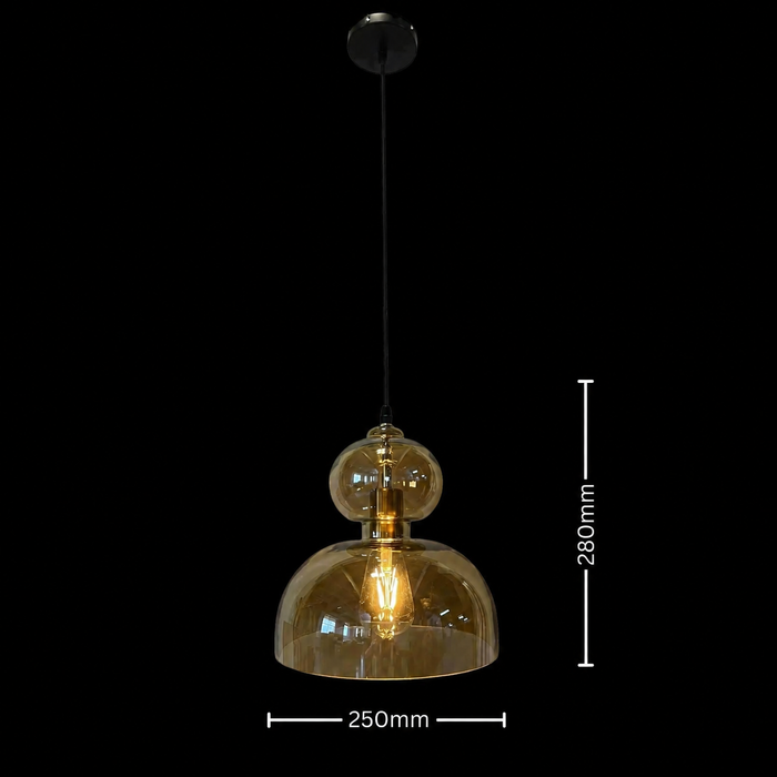 Hearthstone Drop - Modern Glass Bedside Pendant Light
