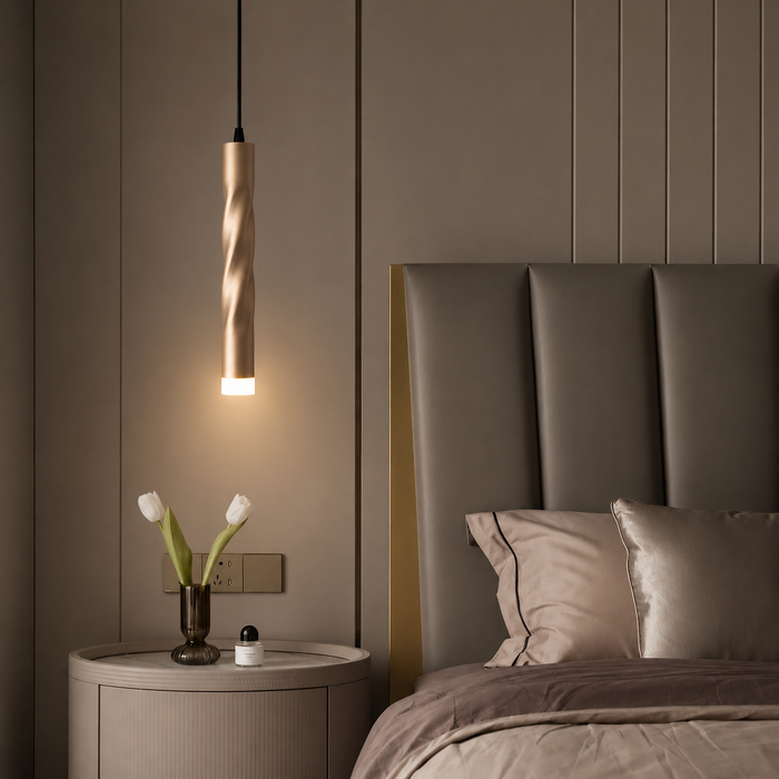 Helios Twist Modern Gold Pendant Light