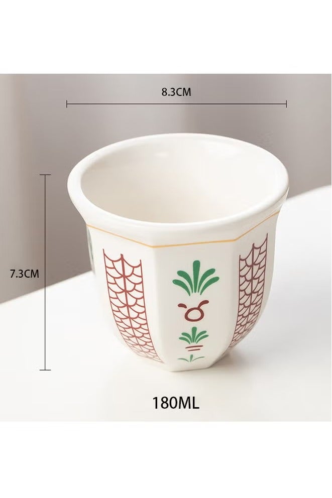 Hoasis 2PCS Ceramic Coffee Mugs, Espresso Cups for Turkish Tea Cappuccino Latte, 180mL