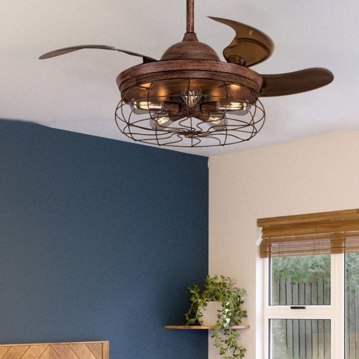 Hoatzin (With Lamp) Ceiling Fan | 38W BLDC Motor | 1220mm | Iron Body