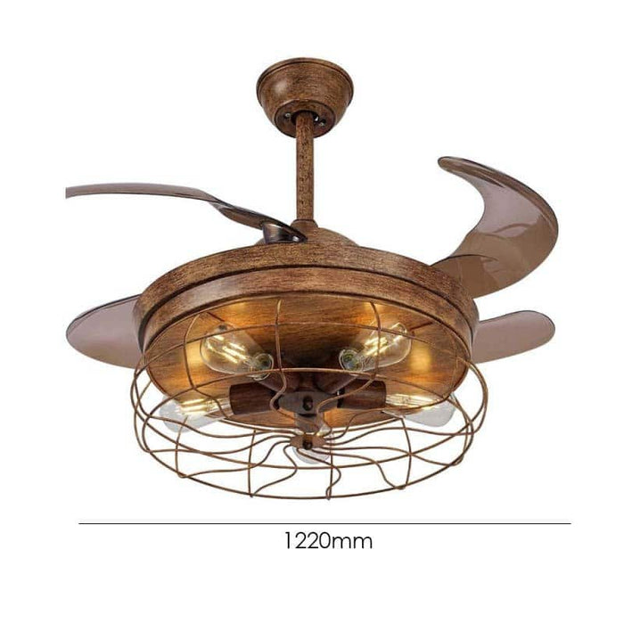 Hoatzin (With Lamp) Ceiling Fan | 38W BLDC Motor | 1220mm | Iron Body