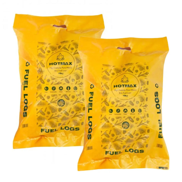 two x 10kg bags of hotmax heat logs
