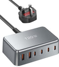 infino® 120W USB C Fast Charger Station - 6-Port GaN Wall Charger Power Adapter (4x USB-C 45W/20W,