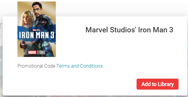 Iron Man 3 Google TV HD Digital Code (Redeems in Google TV; HD Movies Anywhere & HDX Vudu & HD iTunes Transfer Across Movies Anywhere)