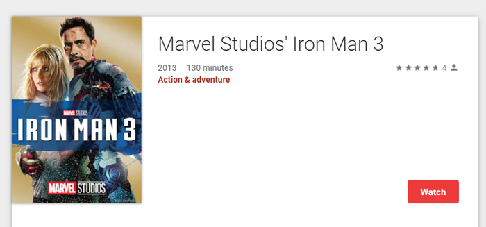 Iron Man 3 Google TV HD Digital Code (Redeems in Google TV; HD Movies Anywhere & HDX Vudu & HD iTunes Transfer Across Movies Anywhere)