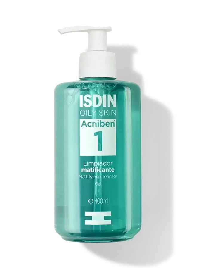ISDIN Acniben Mattifying Cleanser Gel [400Ml] - Deep Purifying Face Wash With Zincamide To Balance Oil Without Drying The Skin
