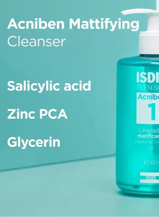 ISDIN Acniben Mattifying Cleanser Gel [400Ml] - Deep Purifying Face Wash With Zincamide To Balance Oil Without Drying The Skin