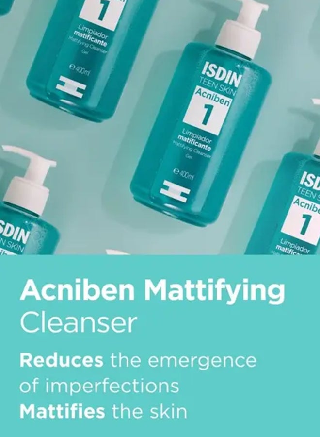 ISDIN Acniben Mattifying Cleanser Gel [400Ml] - Deep Purifying Face Wash With Zincamide To Balance Oil Without Drying The Skin