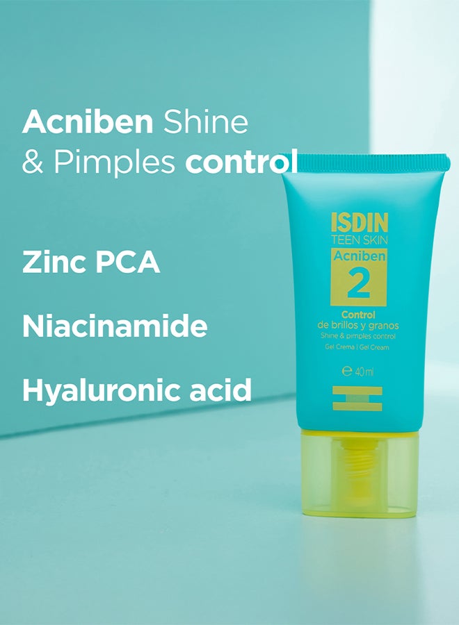 ISDIN Acniben Shine & Pimples Control [40Ml] - Lightweight Mattifying Gel Cream That Regulates Oil Production For A Shine-Free Look
