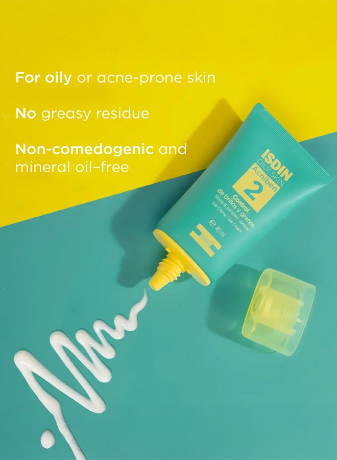 ISDIN Acniben Shine & Pimples Control [40Ml] - Lightweight Mattifying Gel Cream That Regulates Oil Production For A Shine-Free Look