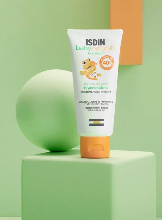 ISDIN Baby Natural Zn 40 Ointment [50Ml] - High Protection Diaper Rash Cream With 40% Zinc Oxide To Protect And Repair Delicate Baby Skin